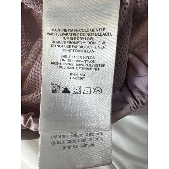 Columbia Women’s Large Beige Pink Rain Jacket Hooded Nylon Windbreaker - Picture 8 of 9